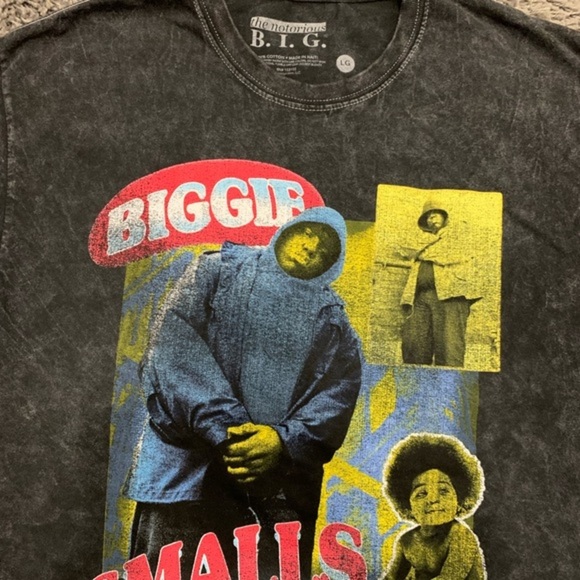 Acid‎ washed grey Biggie Smalls tee. - Picture 6 of 7